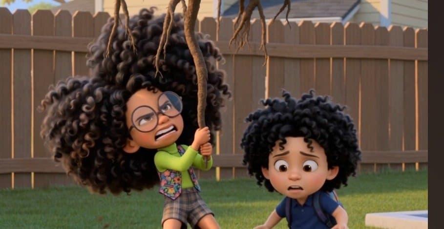 Selah and Amir together in the backyard